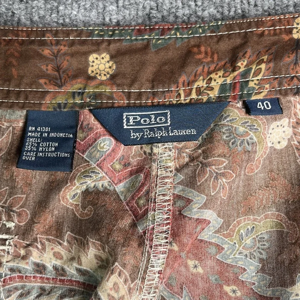 Polo Ralph Lauren Board Shorts Mens 40 Paisley Drawstrings Classic Pony‎ Logo